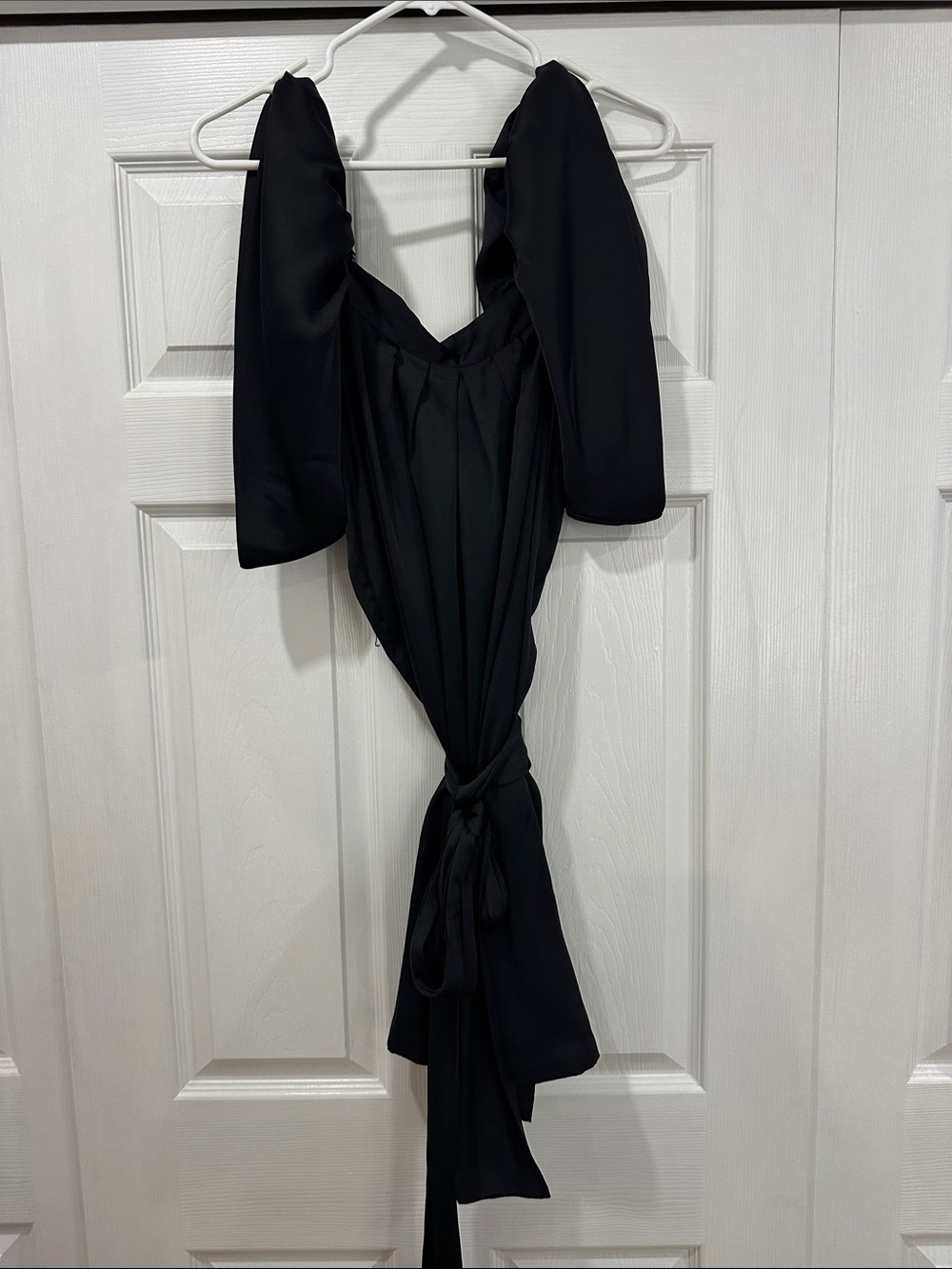 BCBGeneration Black One-Shoulder Tie-Front Dress